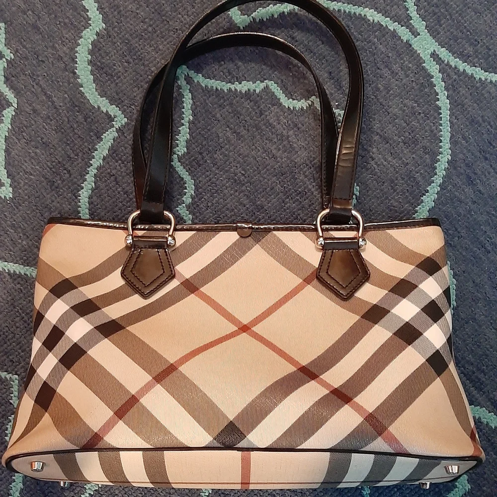 Burberry Vintage Y2K Women's Nova Check Pattern Satchel Bag Purse, Dust … - Picture 2 of 14